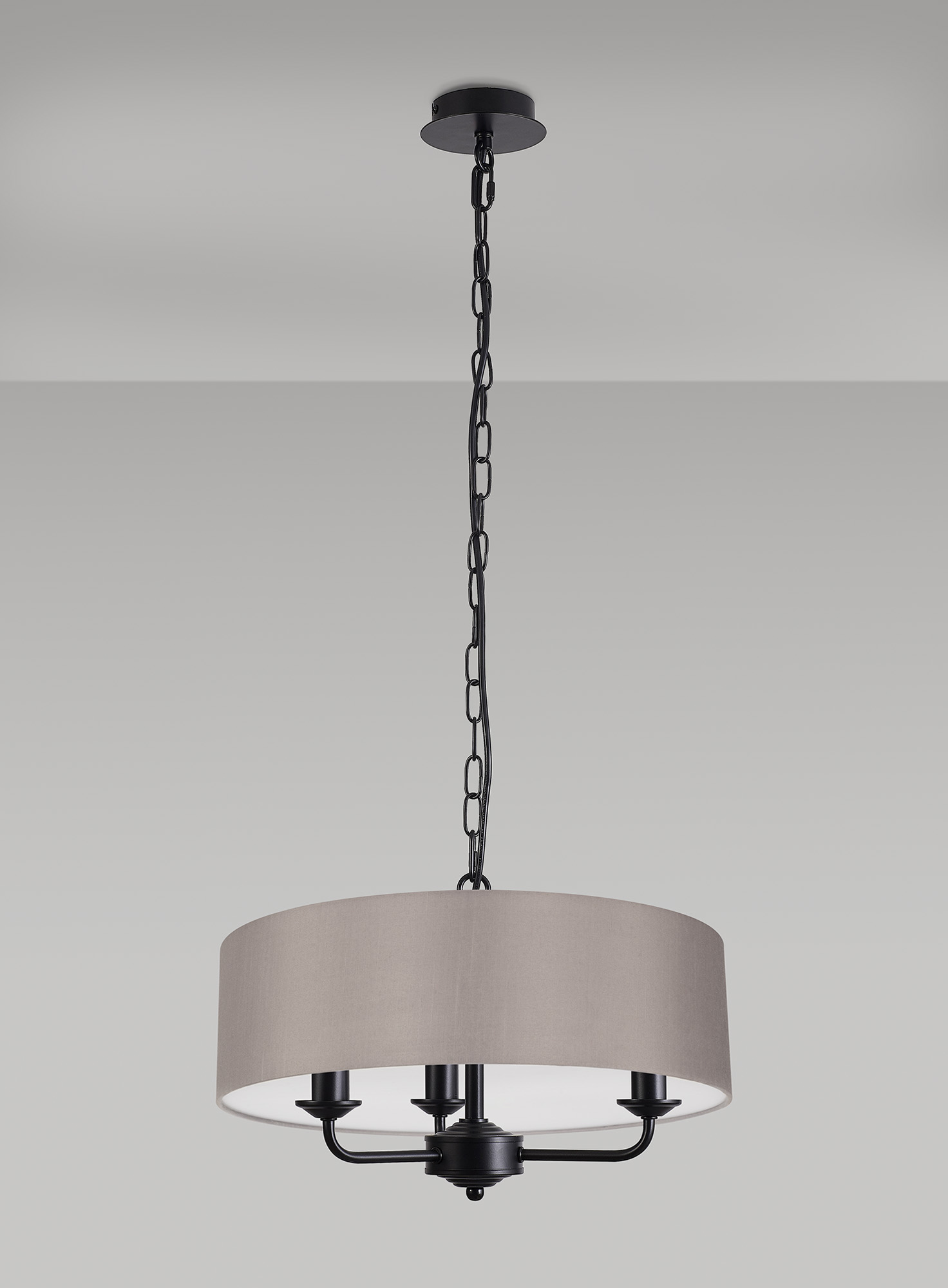 Banyan 45cm 3 Light Pendant Matt Black, Grey DK1010  Deco Banyan